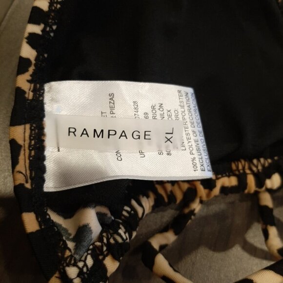 Rampage Leopard String Bikini Set Halter Triangle High Waist Gold Womens Size XL - Picture 14 of 16